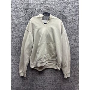 John Elliott Beach Relaxed Fit Fleece Crop Distressed Pullover Hoodie Men Size S
